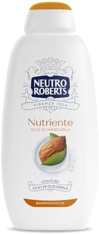 Neutro Roberts Bagnoschiuma Corpo Nutriente con Olio di Mandorla, Per una Pelle Profumata e Nutrita, Ingredienti di Origine Naturale, Senza Sapone, Dermatologicamente Testato, Flacone da 600 ml