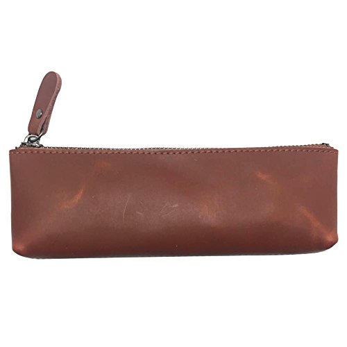 Debon papelería lápiz caso, bolígrafo de piel auténtica hecho a mano Bolsa para estudiantes profesionales y artistas