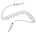 Produktbild Strong Quality White 3.5mm AUX Stereo Male to Male AUX Spiral Cable cord (1.8 meter) For Apple iPad4 Ipad Air Ipad mini iPhone 5/5s,Ipod All Mp3 Mp4 Players Sony Creative Samsung, All Laptop Pc And ard 3.5Mm Jack Plug by G4GADGET®