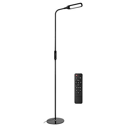 Zanflare LED Lámparas de Pie para Salón, Lámpara de pie Inteligente con el Control Remoto, 5 Tipos de la Temperatura de Color Modo de Luz Nocturna para Leer, Dormitorio, Oficina.(Negro)
