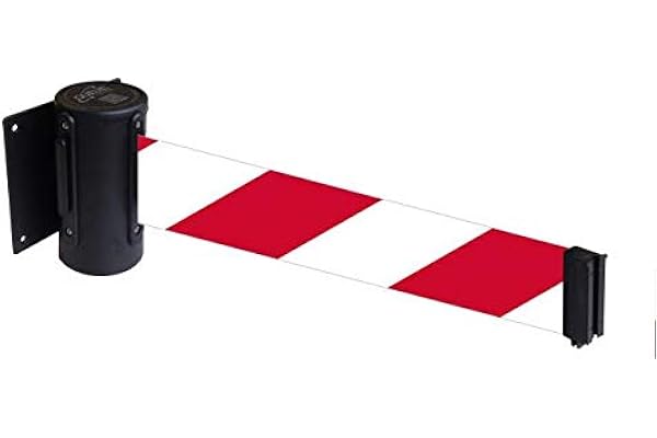 Flexibarrier Support mural avec ruban de démarcation (Economy) - 2,3m/4,5m (2,3m, Noir/Rouge-Blanc)