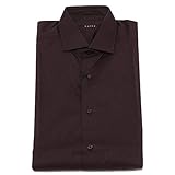  XACUS 3166X Camicia uomo Black Label Shirt Man Dark Brown Cotton [40 (15 3/4)]