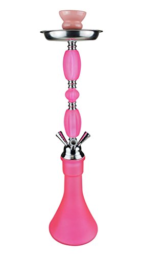 BAYLI – Shisha, Hookah, Orientalische Wasserpfeife mit 3 Schläuchen inklusive Zange, Tonkopf Shisha Höhe- ca. 49cm Nargile Hookah mit Tonkopf und Zange + Alufolie + 10 x Mundstück FN-1 - 3