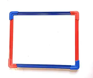 Eduway Glossy Marker Surface 2 in 1 Whiteboard + Green Chalk Board Slate On Back Side, Best for Kids Learning and Office Use, (Size:15x12 Inch | 38x30 cm)