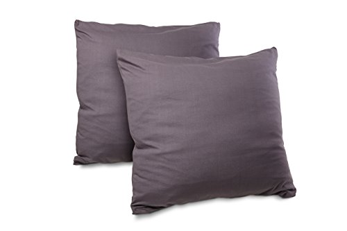 Doppelpack Kissenbezüge Kissenhülle 80×80 cm Anthrazit Baumwolle ÖKO-TEX STANDARD Kissen-Bezug mit Reiß­ver­schluss - 2