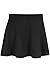 Kinder Ausgestellter Skaterrock Mädchen Hoher Bund Uniform Stretch Swing Schule College Minirock - Schwarz, 134-140