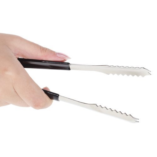 Qingsun Zucker Zange Eis Clip Lebensmittel Clip Edelstahl Clip Werkzeug für Barbecue Heimgebrauch mit Gummihand Griff (1 Stück) - 7