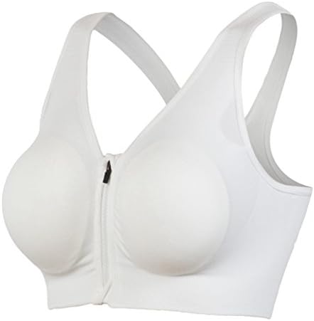 YiJeee Women Sports Bra Pullover Open-Back High Impact Support Active Yoga White L