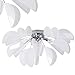 Produktbild Extravagante Deckenlampe florales Dekor– Deckenleuchte geschwungene Acryl-Blätter – Sockel Chrom – 3 x E14-Fassung – 40 Watt – Wohnzimmerlampe – Esszimmerleuchte – Flurleuchte modernes Design