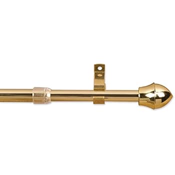 Cafe Rod Net curtain pole extendable 135cm - 225cm POLISHED BRASS ...