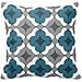 CBOutletArt Abstract Floral Clover Pattern In Teal And Grey Cotton Linen Decorative Throw Pillow Case Cushion Cover 18*18 Inch b:138