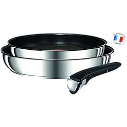 Tefal-L9409202-Ingenio Preference Lot de 2 Poêles 24/28 cm + 1 Poignée Inox Anti-Adhésif Tous Feux Dont Induction
