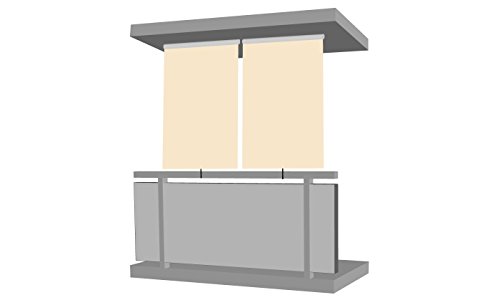 Sichtschutzrollo 1,4 x 2,3 m in beige Außenrollo Balkon Sichtschutz Beschattung Windschutz Rollo - 3