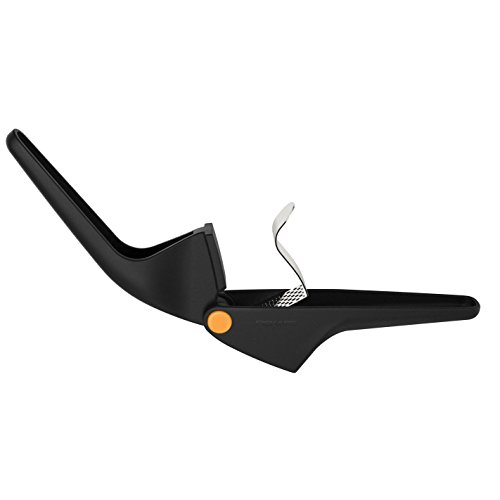 Fiskars Knoblauchpresse mit Gittereinsatz, Länge: 18 cm, Kunststoff/Metall, Functional Form, Schwarz/Orange, 1014349 - 3