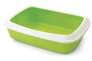 Savic Iriz Cat Litter Tray with Rim, Retro Lemon Green (17 inch)