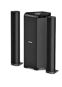 Philips Audio MMS8085B/94 80W 2.1 Channel Convertible USB Multimedia Speaker System, Black