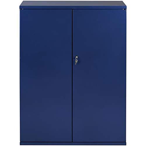 Preisvergleich Produktbild PIERRE HENRY Armoire de bureau JOKER style industriel - Métal bleu nuit nacré - L 43 x H 105 cm