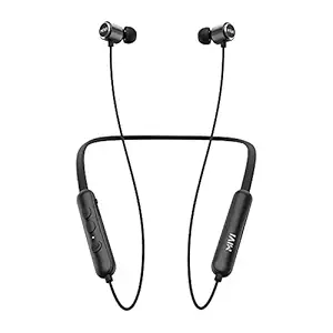 Mivi Collar Flash Bluetooth Earphones. Fast Charging Wireless Earphones with mic, 24hrs Battery Life, HD Sound, Powerful Bass, Made in India Neckband -Black