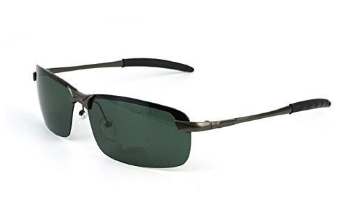 Preisvergleich Produktbild Herren Polarisiert Sonnenbrille Fahrerbrille Federscharnier AL-MG Metallrahmen Outdoor Sportbrille Schwarz Linse
