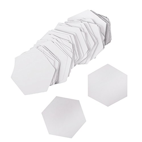 MagiDeal 100 Stück Hexagon Englisch Papier Stückung Steppvorlagen Schablonen – Weiß, 26mm - 4