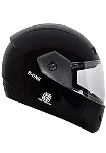 Tiger-ONE Full FACE Helmet (Full Size) Motorbike Helmet, 2 Jali, Colour = Black, ISI : Approved