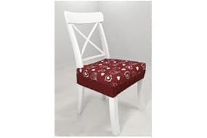 Russo Tessuti 6 Cuscini Sedie Cucina Coprisedia Imbottiti Tinta Unita Vari Colori Elastico-Paris Bordeaux