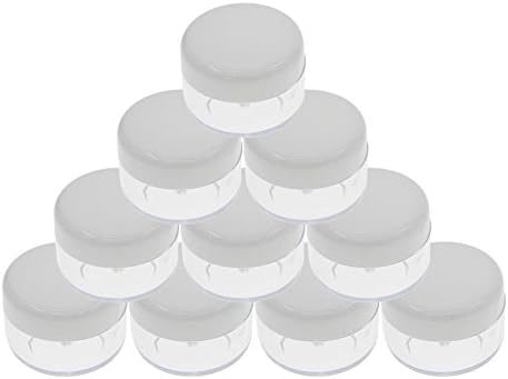 EUIRISTORE 10Pcs 5g Cosmetic Sample Jar Pot Plastic Empty Makeup Cream Powder Storage Box White