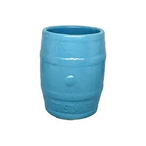 ShopMeFast Drum Shape Ceramic Pots Ceramic Planters for Indoor Plants/Planters,Home Decor,Garden Decor,Office Decor,Decorative Succulents Pot (Color: Light Blue)(L:10 cm, W:10 cm, H:13 cm)