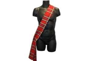 THE DRAGONS DEN 4ft Length (48" // 122cm) Traditonal Scottish Burns Night Hogmanay Tartan Sash [Royal Stewart]