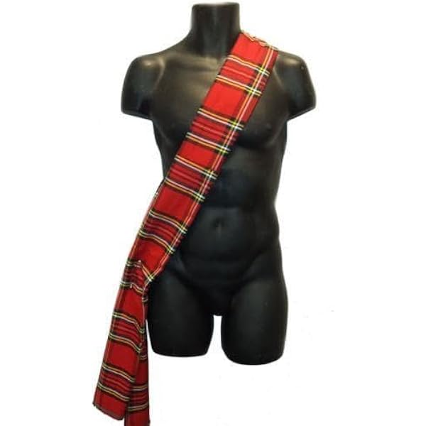 Scottsh Celtc Royal Stewart Red Tartan Sash Rosette Burns Nght