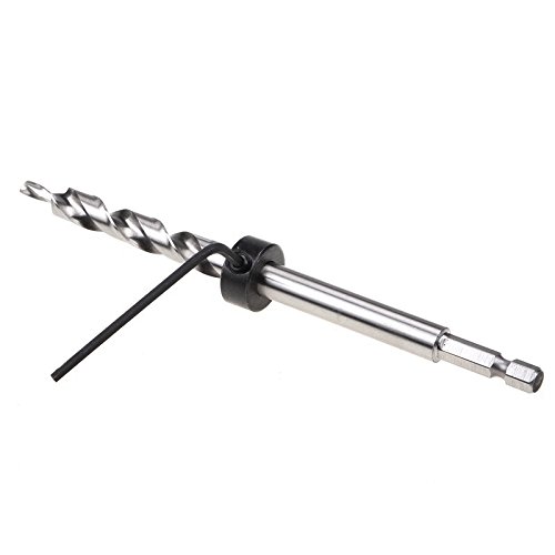 EgoEra® 1/4 „Sechskantschaft Ersatz Holz Bohrer/Holzbohrer/Elektrobohrer/Spiralbohrer/Stufenbohrer 3/8″(9.5mm) 7“ (17.8cm) Länge für Handbuch Tasche Loch System - 6