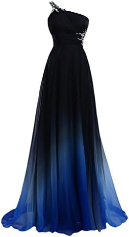 Victory Bridal 2017 dream-like, one-shoulder party dress, long women's evening, dresses, ball gown, party dresses -  blue - 12