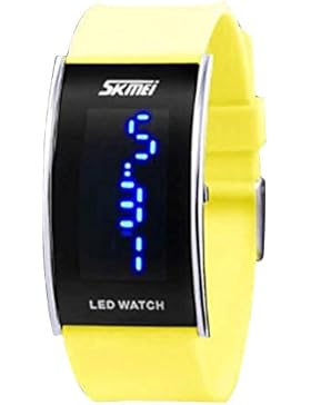 leuchtend gelbe Art und Weise einzigartig geführte Uhr Art und Weise Sport-Digital-Uhr für Junge Mädchen Armbanduhr