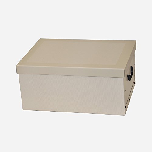 XXL Dekokarton in moderner Trendfarbe „Classic White“ mit dezenten Streifen. Praktisch und edel für Haushalt, Büro oder zum Verschenken! Mit Griffen zum Tragen und XXL Volumen! - 2