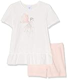 100 %  Baumwolle Sanetta Mädchen Pyjama Short Zweiteiliger Schlafanzug, Beige (Broken White 1427), 140