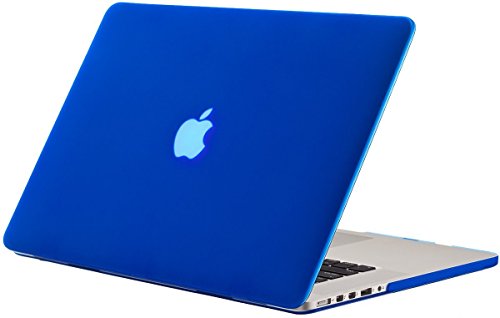 Matt Notebookhülle / schützen Koffer für MacBook Pro 15,4 Zoll mit Retina-Display (Modell A1398 ohne DVD-Player) - Dunkelblau (Mit einem kostenlosen europäischen Version transparenten Tastaturschutz Haut)