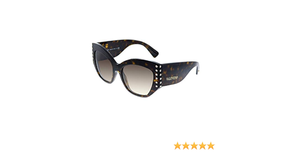 Valentino Occhiali da Sole Donna VA 4056 500213 Havana con Perline Strass  Brillantini a Farfalla Butterfly Marroni Sumati fumè cal 54 : Amazon.it