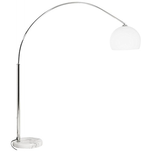 MOEROL SMALL design floor chrome steel lamp (average and white)