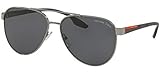RUTHENIUM/GREY Prada Linea Rossa 0PS 54TS Gafas de sol, Gunmetal, 58 para Hombre