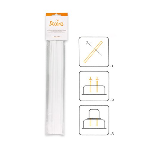 12 Hohle Plastikstäbe für mehrstöckige Torten