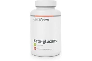 ‎GYMBEAM GymBeam Beta-Glucan Kapseln - 1000 mg Beta-Glucane aus Bierhefe (Saccharomyces cerevisiae) pro Tagesdosis, Polysaccharide, 100% vegan, nützliche Ballaststoffe für wohltuende Wirkung, 90 caps