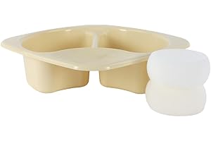 Junior Joy Top n Tail Bowl with 2 Sponges Cream - Baby Bathing Essential for Newborns and Infants - Lightweight, Durable, Easy to Clean - 50 x 50cm