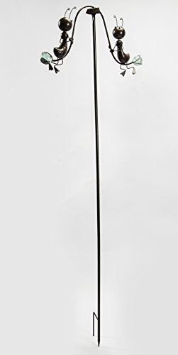 CHICCIE Beweglicher Figuren Gartenstecker Ameisen – 145cm – Metall Gartenstab Deko Pendel Gartenspiess - 3