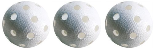 Realstick Floorball & Unihockey Ball 3er Set Farbe: Weiß | Wettkampfball + Trainingsball mit IFF Zertifikat für geprüfte Qualität