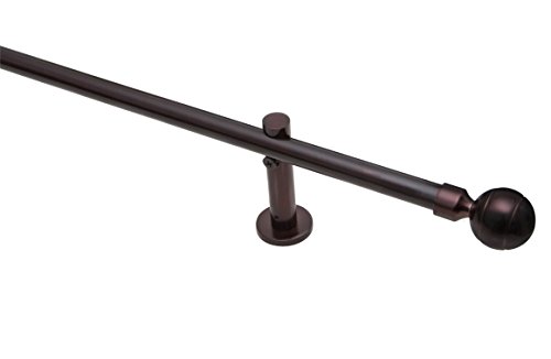 Gardinenstange Stilgarnitur Ø 16mm „Stripe“, 1-lauf Bronze Braun verschiedene Größen (160cm Ø 16mm) - 3