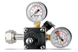 BLUBAYSHOP Riduttore di Pressione di CO2 A 2 MANOMETRI Italiano per Tutte Le BOMBOLE di CO2 Ricaricabili