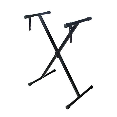 Preisvergleich Produktbild Spezialisiert auf pädagogisches Musikspielzeug Schöner interessanter faltbarer klassischer Single-X-Keyboardständer professionelle Musikinstrumente (Color : Black)