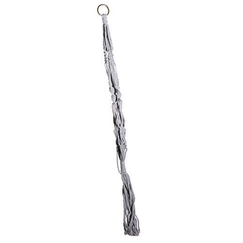 Gazechimp 4 Bein Hänger Makramee aus Baumwolle Blumenampel Blumenhänger Pflanzhänger Topfhänger Stückpreis 90cm - Grau