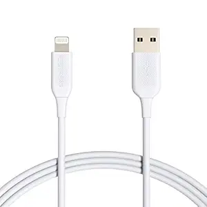 Amazon Basics New Release ABS USB-A to Lightning Cable Cord, MFi Certified Charger for Apple iPhone, iPad,White, 6-Ft