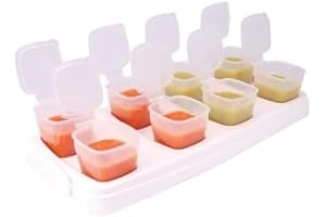DETONTSAI 8 pack Baby Weaning Food Freezer Cubes Stage 2 - 70ml Pots